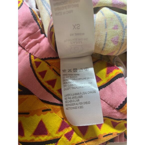 Farm Rio Jumpsuit Banana Print Linen Blend Halter Ladies Size XS Smocked Crop - Picture 11 of 15